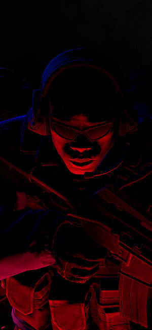 Closeup Cs Go Soldier In Red Iphone Wallpaper
