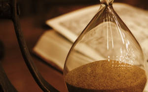 Closeup Hourglass Sand Tiempo Background Wallpaper