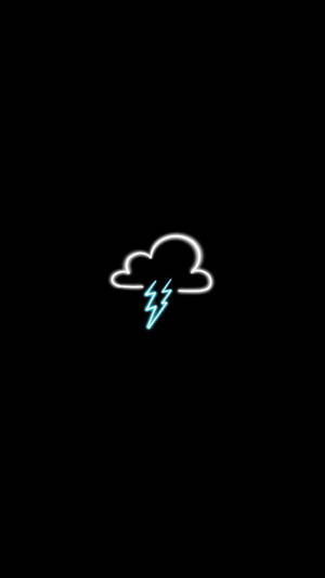 Cloud And Thunder Black Neon Aesthetic Wallpaper