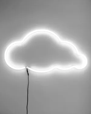 Cloud White Neon Aesthetic Wallpaper