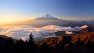 Clouds Around Fuji In Japan Wallpaper