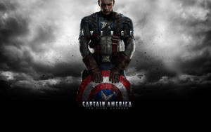 Cloudy Captain America Shield Wallpaper