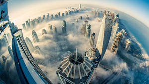 Cloudy Dubai Aerial Shot Wallpaper