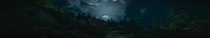 Cloudy Full Moon Three Screen Wallpaper
