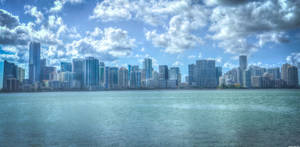 Cloudy Miami Cityscape Wallpaper