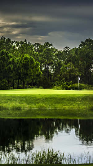 Cloudy Skies Above Augusta National Iphone Wallpaper