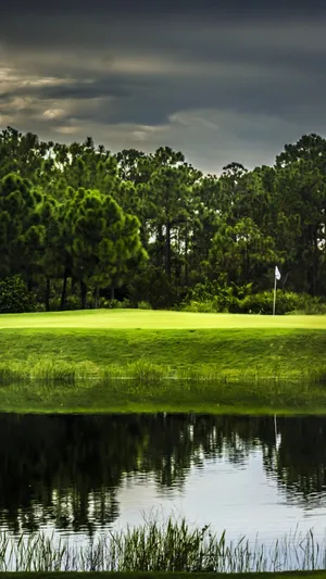 Cloudy Skies Above Augusta National Iphone Wallpaper