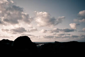 Cloudy Soft Blue Aesthetic Wallpaper