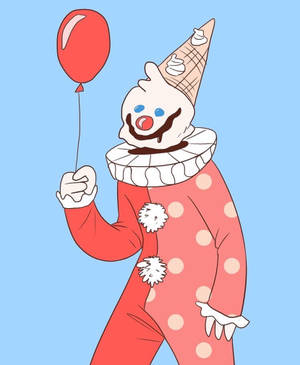 Clown With Red Balloon Wallpaper