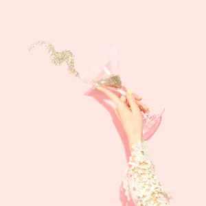 Cocktail Glass With Glitter Wallpaper