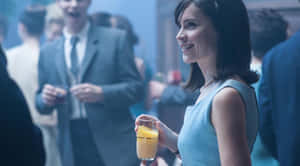 Cocktail Party Smiling Woman Holding Drink Wallpaper