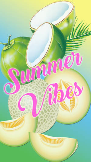 Coconuts And Melons Summer Vibes Wallpaper