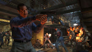 Cod Zombies Sal Pointing Gun Wallpaper