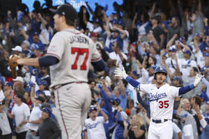 Cody Bellinger Raising Arms Wallpaper