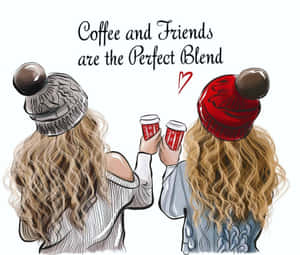 Coffee And Kawaii Best Friend Wallpaper
