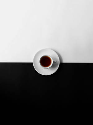 Coffee In A Black And White Background Wallpaper