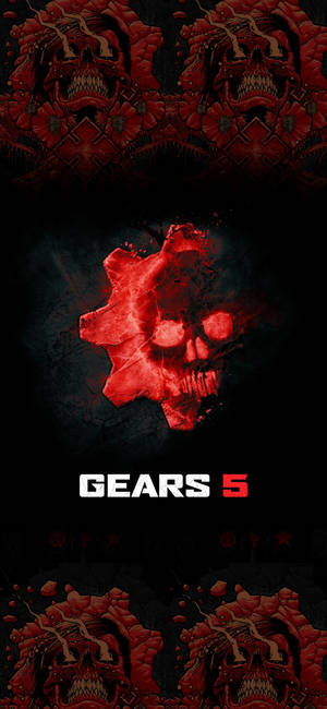Cog And Skull On Fire Gears 5 Iphone Wallpaper