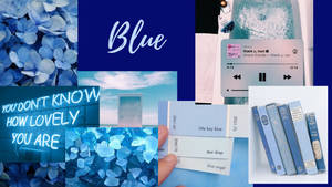 Collage Blue Aesthetic Pc Wallpaper