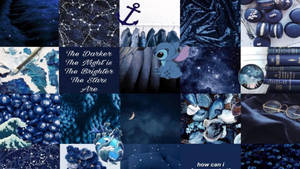 Collage Dark Blue Aesthetic Pc Wallpaper