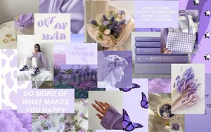 Collage Lavender Girl Aesthetic For Computer Wallpaper