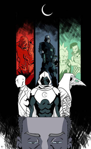 Collage Moon Knight Phone Wallpaper