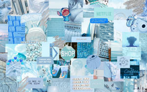 Collage Sky Blue Aesthetic Pc Wallpaper