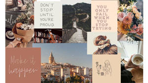 Collage With Quotes As Neutral Background Wallpaper