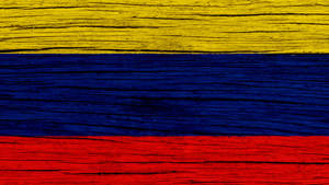 Colombia Flag Wood Paint Wallpaper