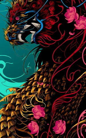 Color Dragon Art For Iphone Screens Wallpaper