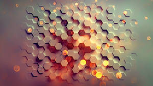 Colorful 3d Hexagons Design Wallpaper