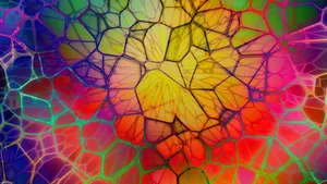 Colorful Abstract Art With Nerve-like Pattern Wallpaper