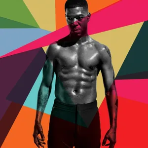 Colorful_ Abstract_ Background_with_ Male_ Model Wallpaper
