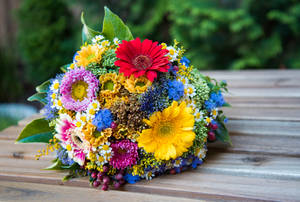 Colorful Aesthetic Flower Bouquet Wallpaper