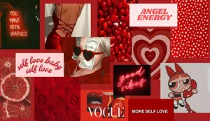 Colorful And Creative Red Collage Wallpaper