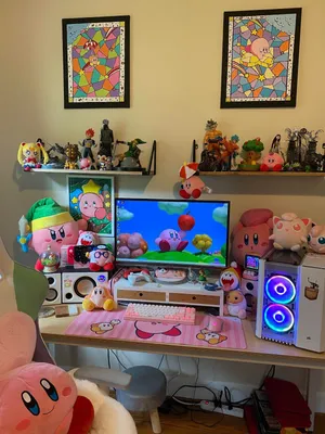 Colorful Anime Gamer Room Setup Wallpaper