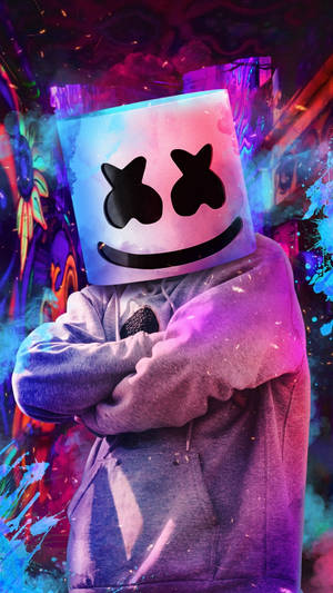Colorful Background Marshmello Hd Iphone Wallpaper