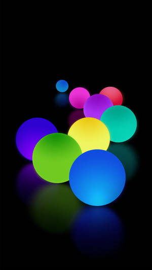 Colorful Balls Neon Phone Wallpaper
