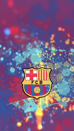 Colorful Barcelona Fc Paint Splatters Wallpaper