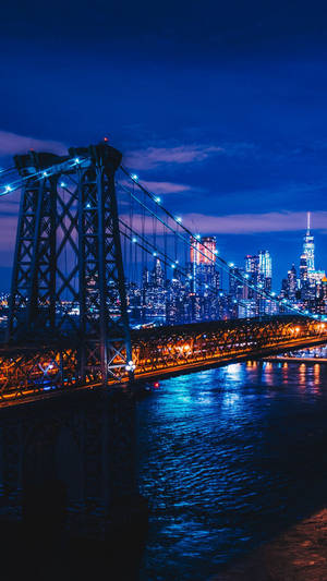 Colorful Brooklyn Bridge New York Iphone Wallpaper