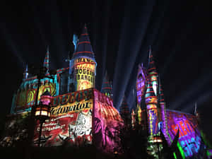 Colorful Christmas At Hogwarts Wallpaper