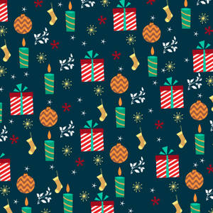 Colorful Christmas Pattern Wallpaper
