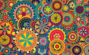 Colorful Circle Pattern Wallpaper