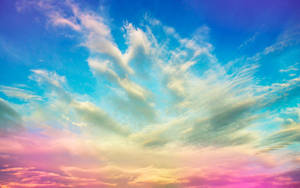 Colorful Cloudscape With Bright Cloudy Sky Wallpaper