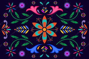 Colorful Cool Mexican Vector Art Wallpaper