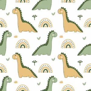 Colorful Cute Dinosaur Pattern Wallpaper