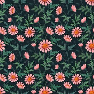 Colorful Daisies Pattern Wallpaper