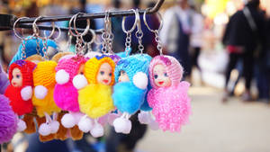 Colorful Doll Keychains Wallpaper