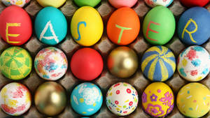 Colorful Easter Eggs Art Wallpaper
