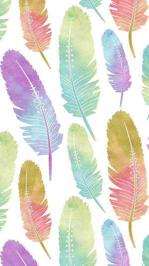 Colorful Feathers For Girl Phone Theme Wallpaper