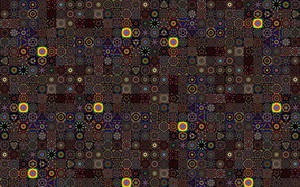 Colorful Floral Batik In A Retro Style Wallpaper